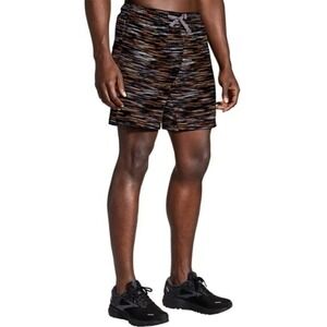BROOKS Moment 7" Brief Lined Running Shorts Velocity Print Men's Sz S *NEW* $48